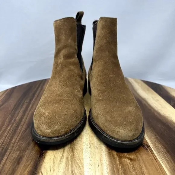 Thursday Boot Company Women's 7.5 Suede Duchess Brown Handmade Chelsea Boots
